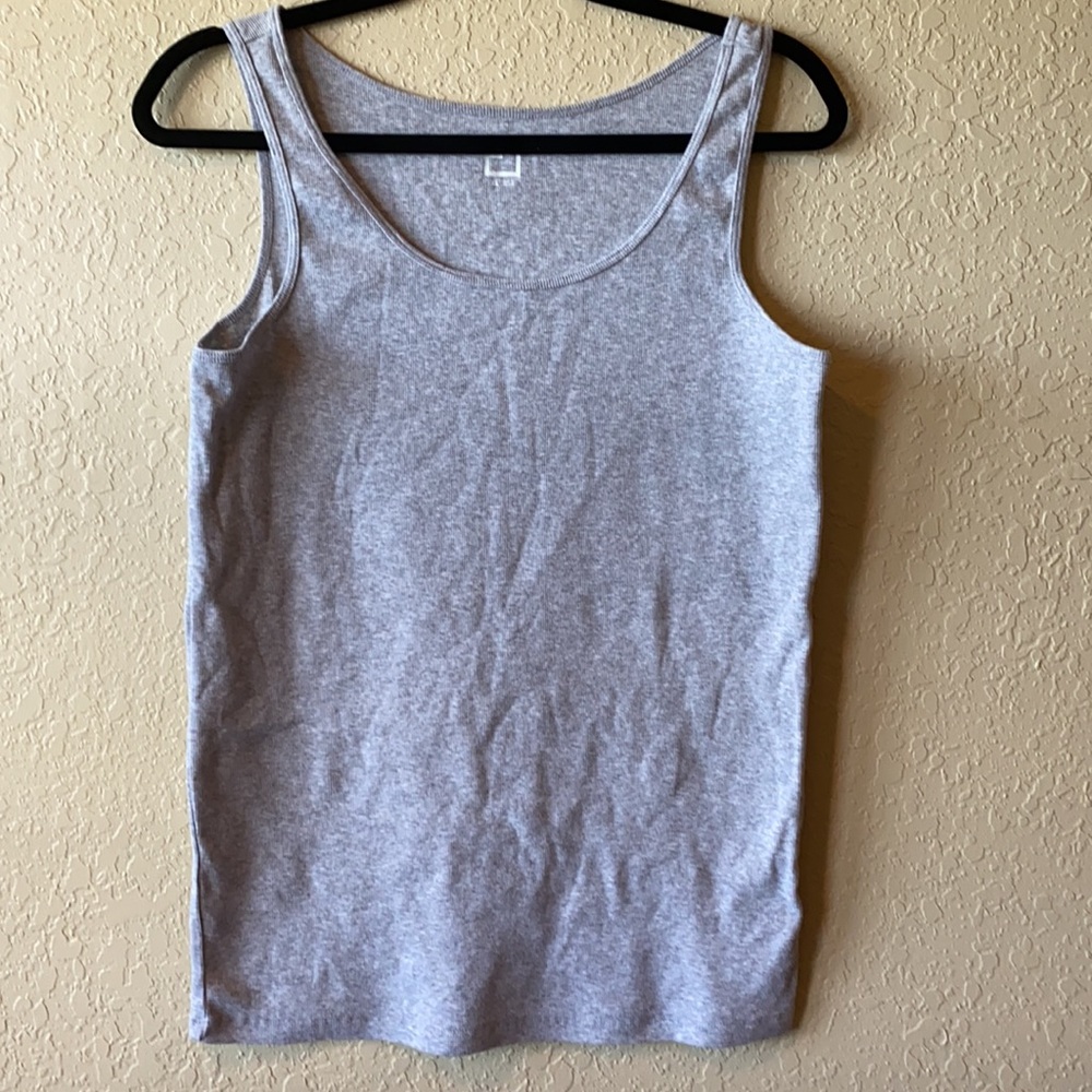 Gray Ribbed Tank Top - Picture 3 of 6